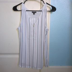 Peach and Black Striped Tank Top